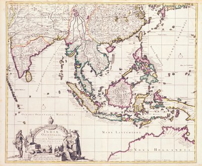 Map of India and the East Indies by Frederick de Wit